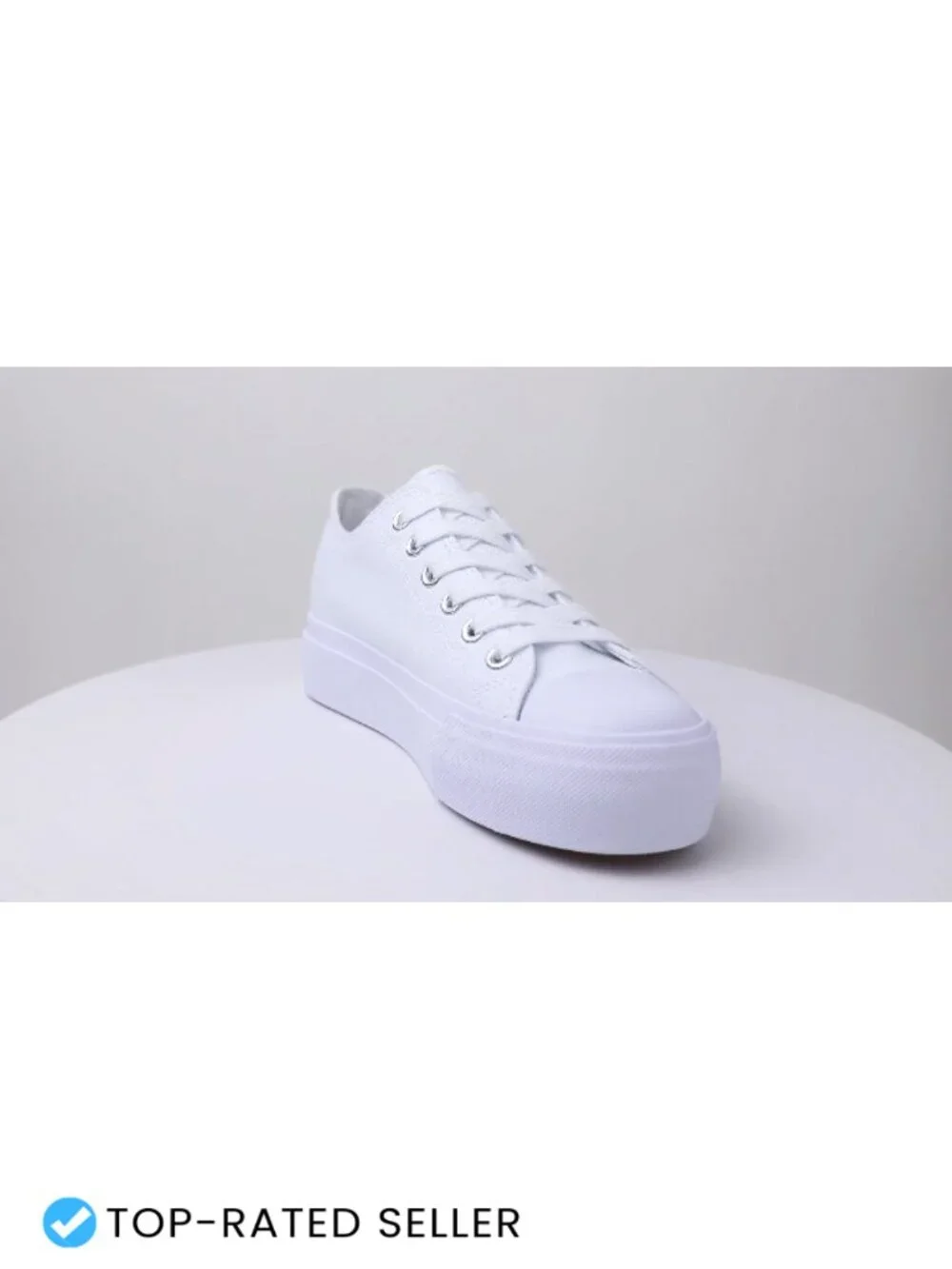 Platform Sneakers for Women - Breathable Canvas Lace-Up Walking Shoes